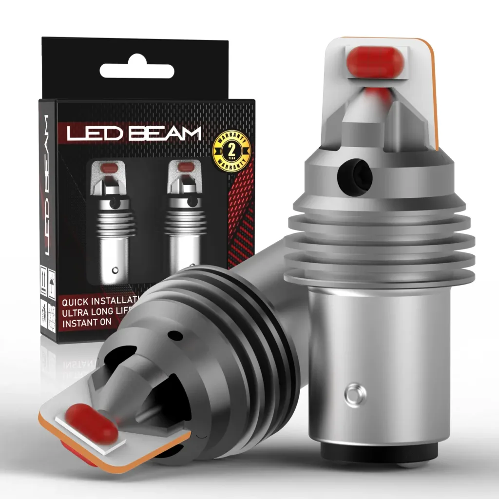 LEDBeam GS Series 3000Lm 7035 Chip Car Red Brake LED Bulb (12V,18W/2Bulbs)  – 1157/P21 5W