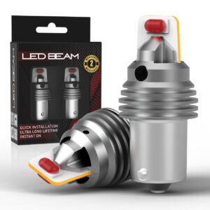 LEDBeam GS Series 3000Lm 7035 Chip 6500K White Car Reverse LED Bulb (12V,18W/2Bulbs) - 1156/BA15s - Red